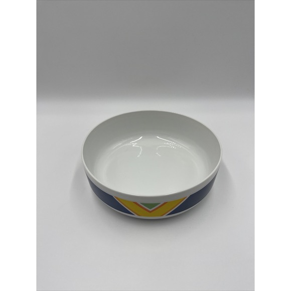 MIKASA China SANTA FE Blue L9156 pattern Round Vegetable Serving Bowl 8"7/8 - Picture 2 of 8